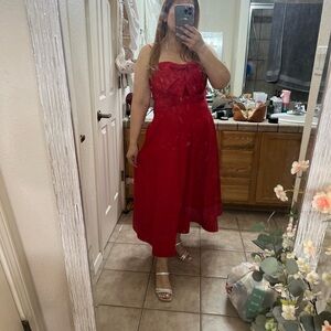 a new day Red Midi Dress